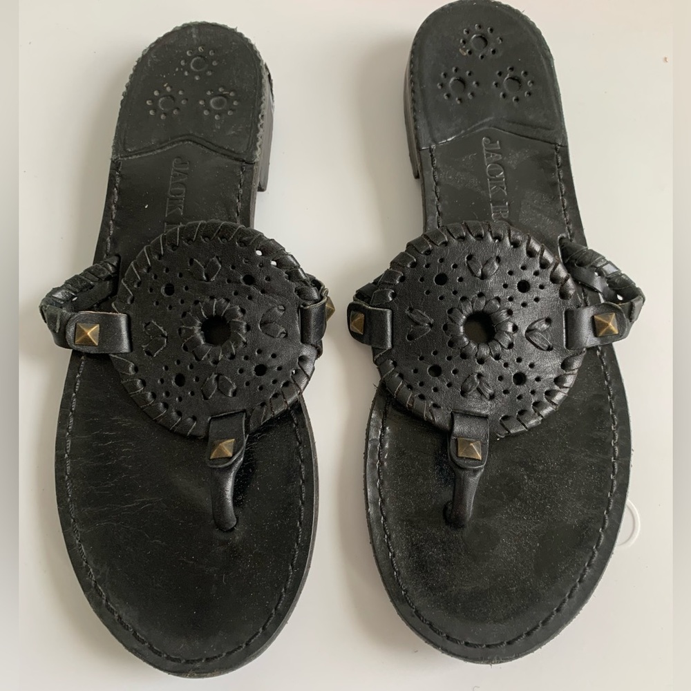 Jack Rogers Black Leather Sandals